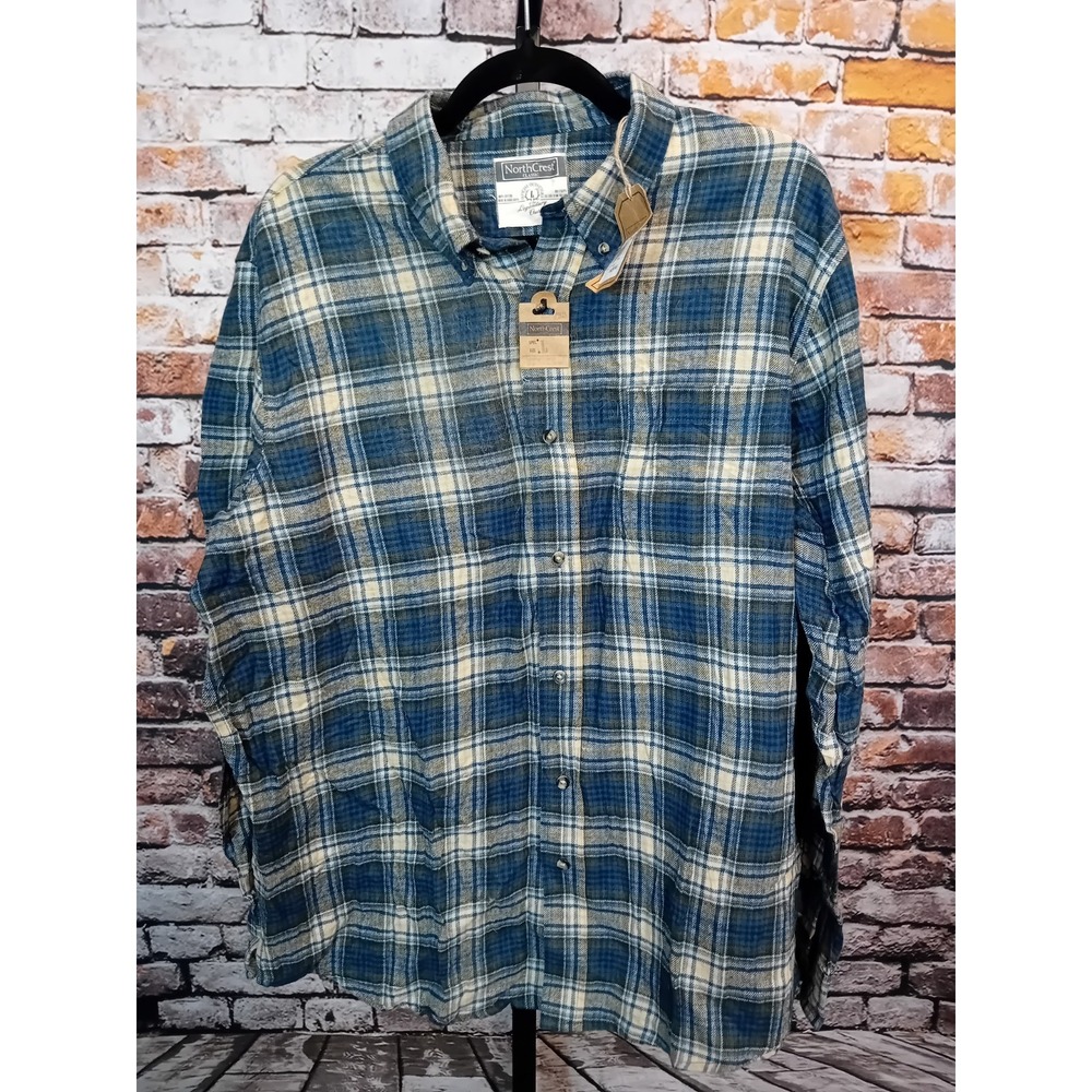 Northcrest  Natural Issue Rugged Wear‎ Plaid Shirt Large New With Tags